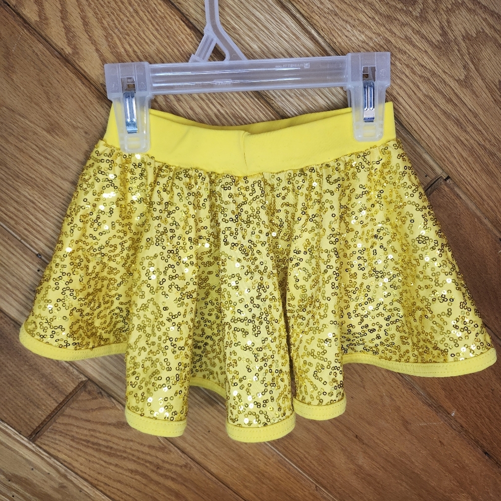 Weissman XSSC Little Girl Yellow and Gold Sequin Dancewear Skirt
